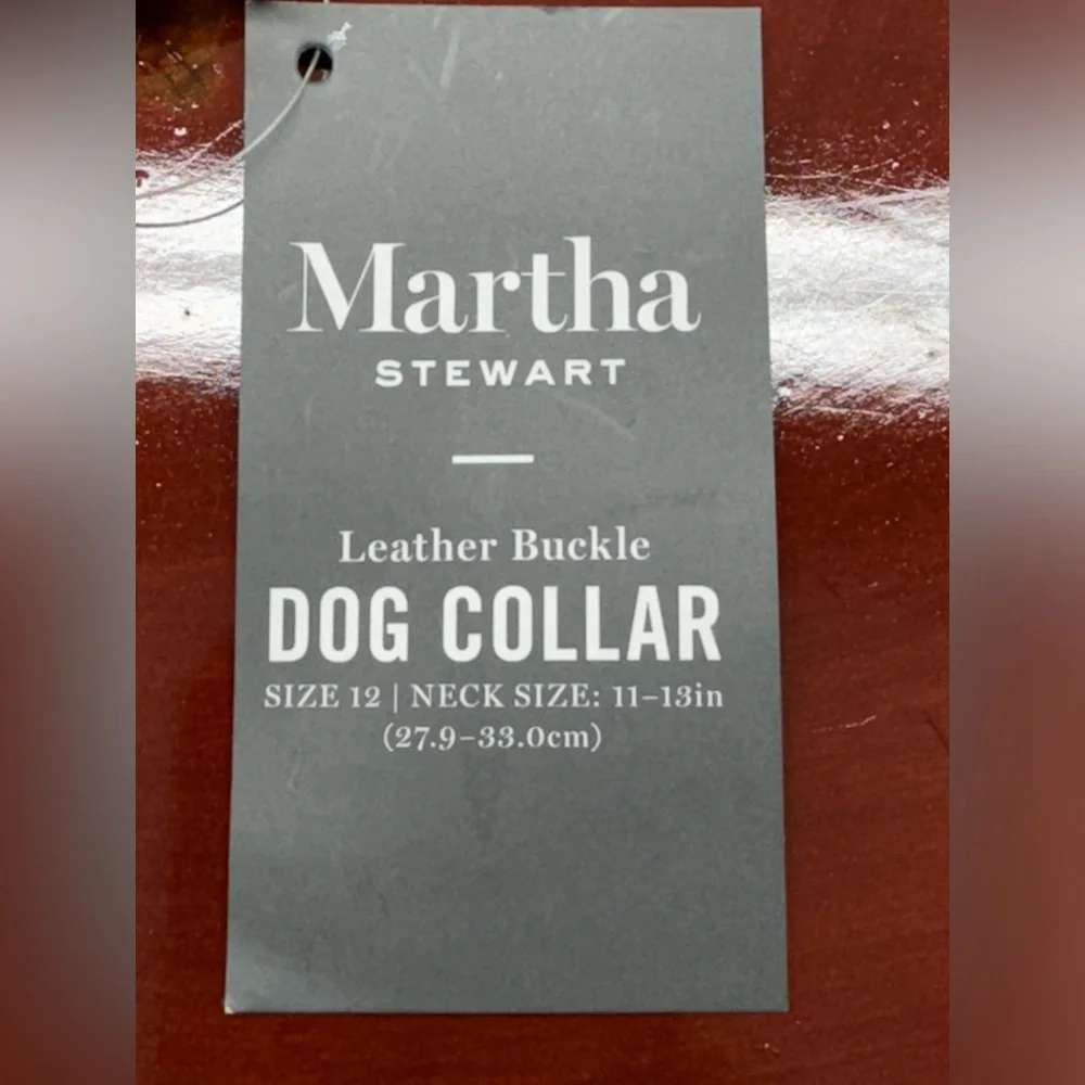 Martha Stewart Black Faux Leather Buckle Dog Collar Size 12 X-Small